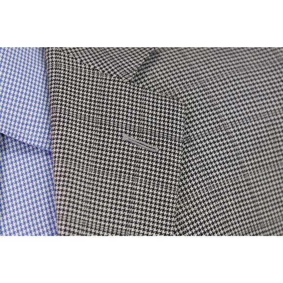 Ermenegildo Zegna Gray Houndstooth Windowpane Wool Silk Sportcoat Blazer 46R - Picture 5 of 11